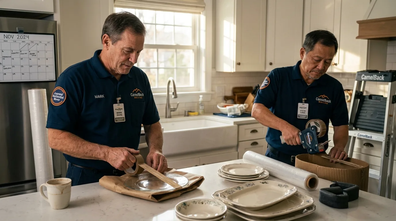 Professional crew packing kitchen dishware in Pine Bluff, AR